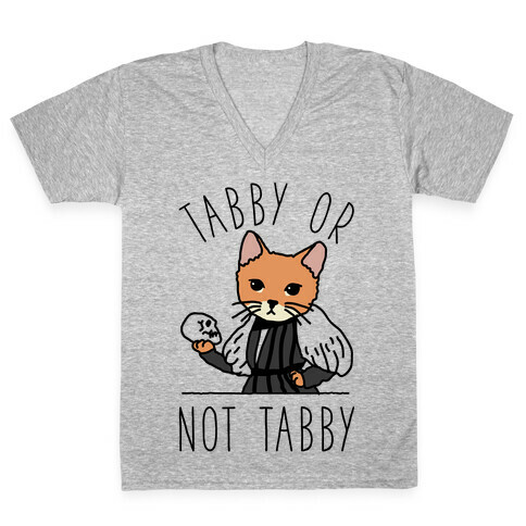Tabby Or Not Tabby V-Neck Tee Shirt