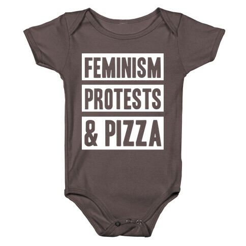 Feminism Protest & Pizza Baby One-Piece