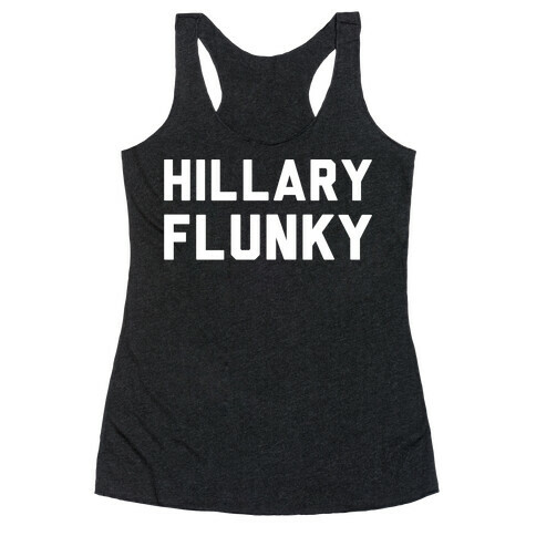 Hillary Flunky White Print Racerback Tank Top