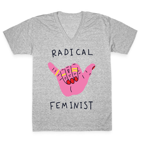 Radical Feminist V-Neck Tee Shirt