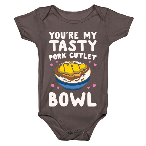 You're My Tasty Pork Cutlet Bowl White Print Baby One-Piece