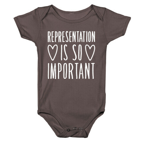 Representation Is So Important White Font  Baby One-Piece