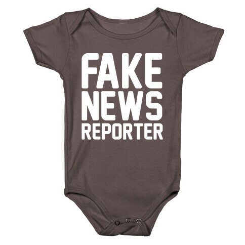 Fake News Reporter White Print Baby One-Piece