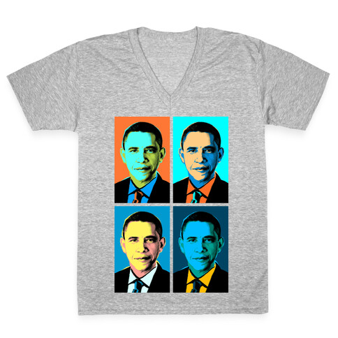 Pop Art Obama V-Neck Tee Shirt