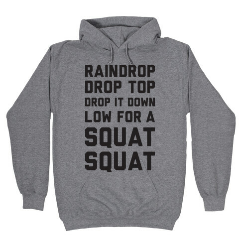 Raindrop Drop Top Drop It Down Low For A Squat Squat Hooded Sweatshirt