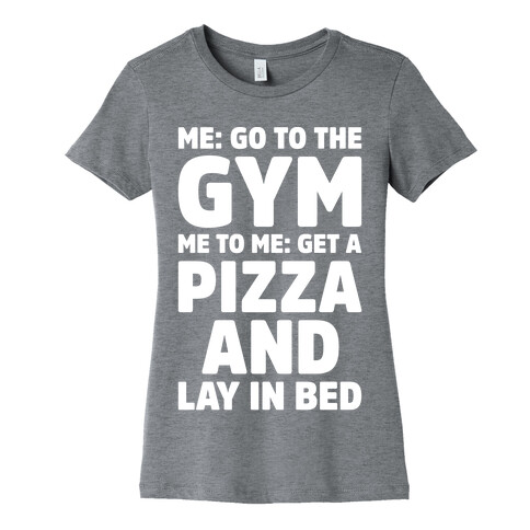 Me To Me Go The Gym White Print  Womens T-Shirt