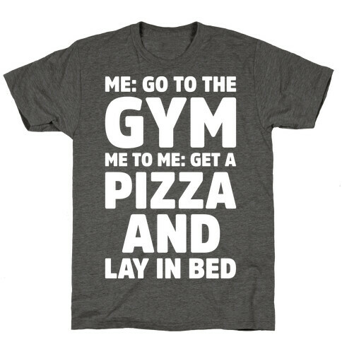 Me To Me Go The Gym White Print  T-Shirt