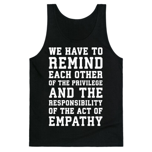 The Act of Empathy White Print Tank Top