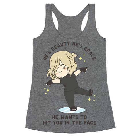 He Wants To Hit You In The Face Racerback Tank Top