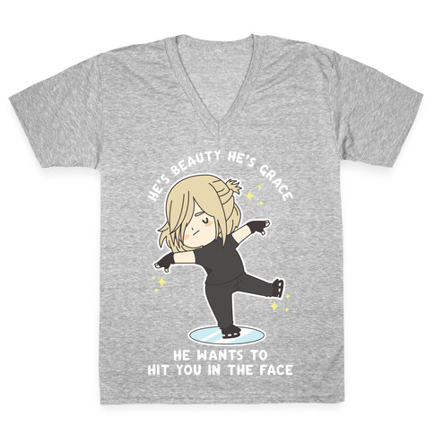 He Wants To Hit You In The Face V-Neck Tee Shirt