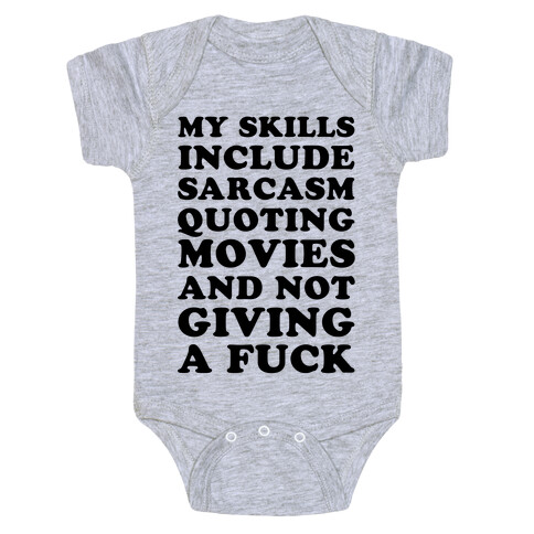 Sarcasm Quoting Movies and Not Giving a F*** Baby One-Piece