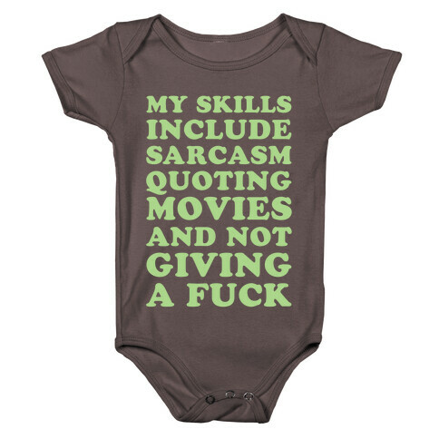 Sarcasm Quoting Movies and Not Giving a F*** Baby One-Piece