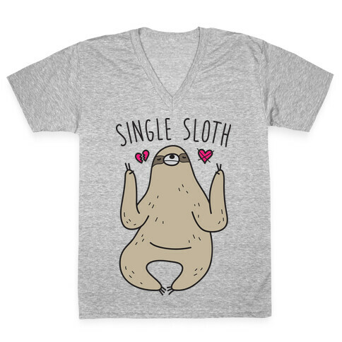 Single Sloth V-Neck Tee Shirt