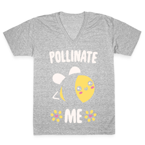 Pollinate Me White Print V-Neck Tee Shirt