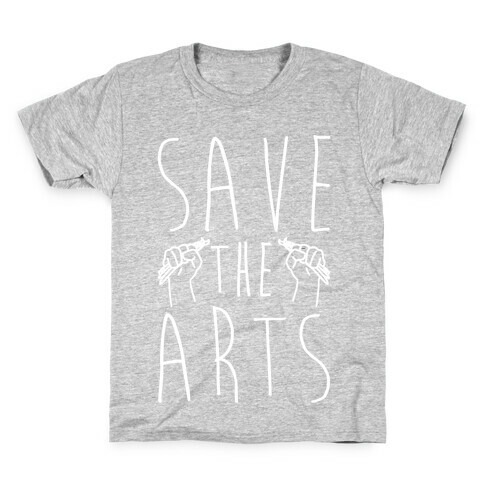 Save The Arts White Print Kids T-Shirt