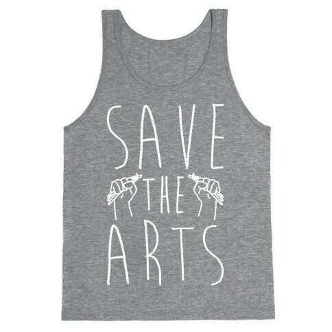 Save The Arts White Print Tank Top