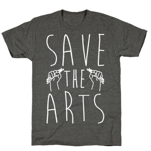 Save The Arts White Print T-Shirt