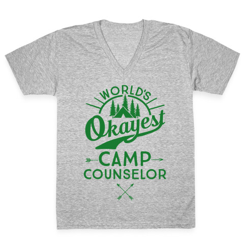 World's Okayest Camp Counselor V-Neck Tee Shirt