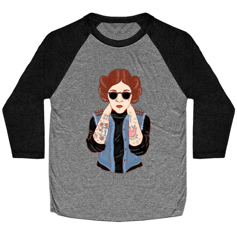 Punk Leia Parody Baseball Tee