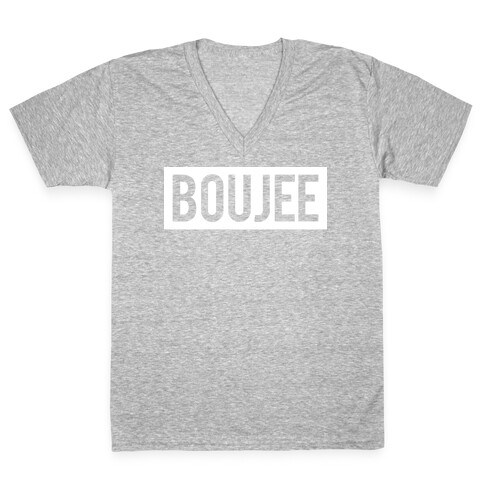 Boujee White (Bad and Boujee Pair) V-Neck Tee Shirt