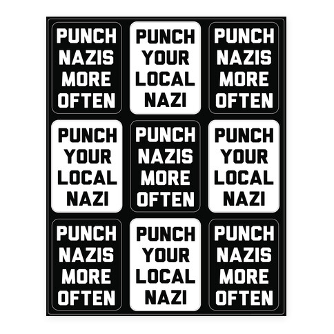 Punch Your Local Nazi Stickers and Decal Sheet