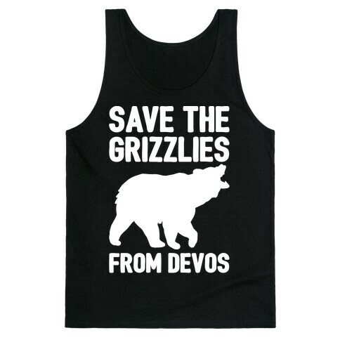Save The Grizzlies from DeVos White Print Tank Top