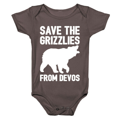Save The Grizzlies from DeVos White Print Baby One-Piece