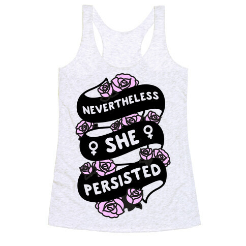 Nevertheless She Persisted (Feminist Ribbon) Racerback Tank Top