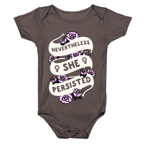 Nevertheless She Persisted (Feminist Ribbon) Baby One-Piece
