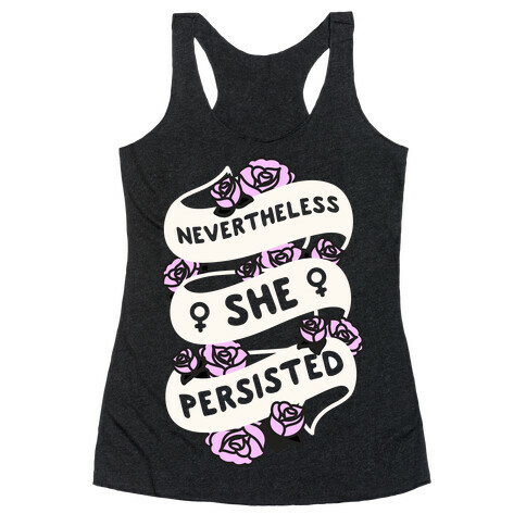 Nevertheless She Persisted (Feminist Ribbon) Racerback Tank Top