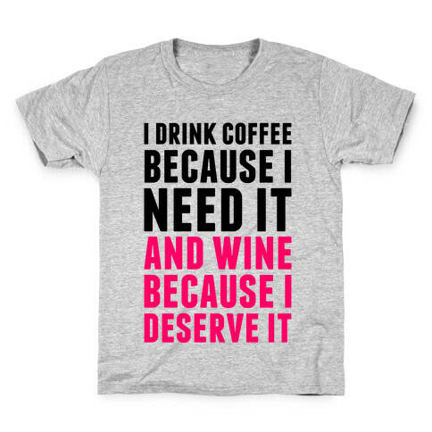 Coffee And Wine Kids T-Shirt