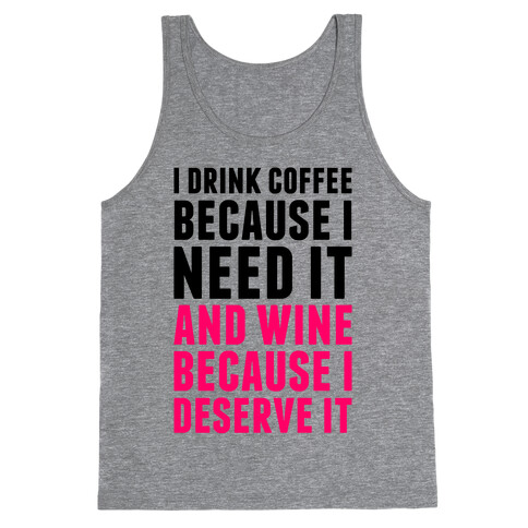 Coffee And Wine Tank Top