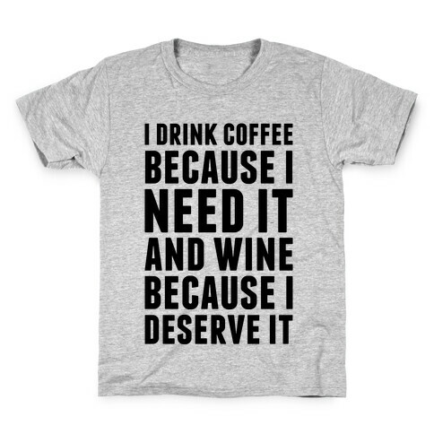 Coffee And Wine Kids T-Shirt