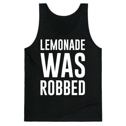 Lemonade Was Robbed Parody White Print Tank Top