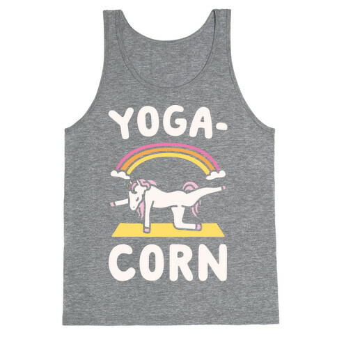 Yoga-Corn White Print Tank Top