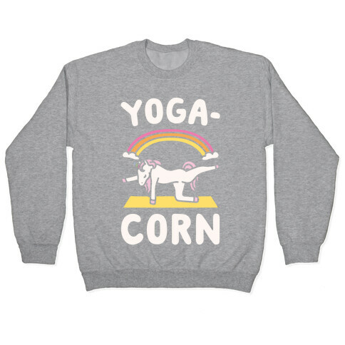 Yoga-Corn White Print Pullover