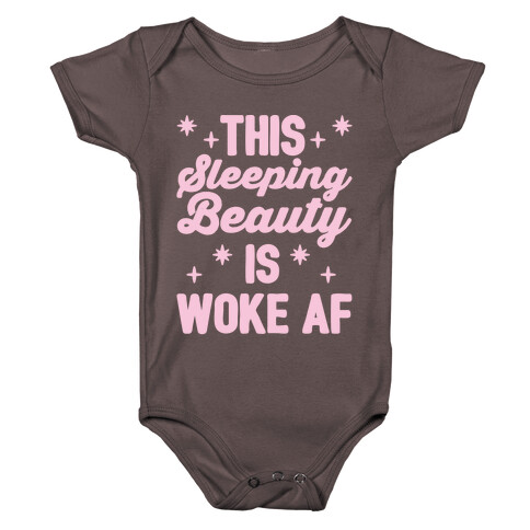 This Sleeping Beauty Is Woke Af White Print  Baby One-Piece