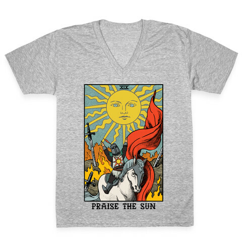 Praise The Sun Tarot Card V-Neck Tee Shirt