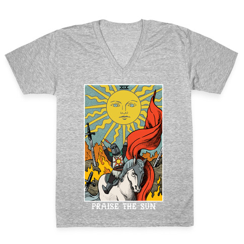Praise The Sun Tarot Card V-Neck Tee Shirt