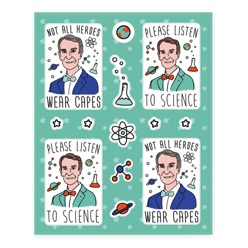 Please Listen To Science - Bill Nye Stickers and Decal Sheet