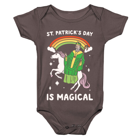 St. Patrick's Day Is Magical White Print Baby One-Piece