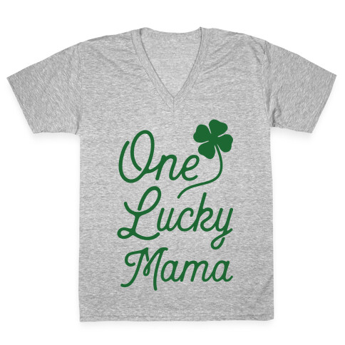One Lucky Mama V-Neck Tee Shirt