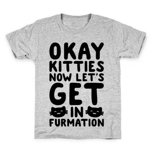 Okay Kitties Now Let's Get In Furmation Parody Kids T-Shirt
