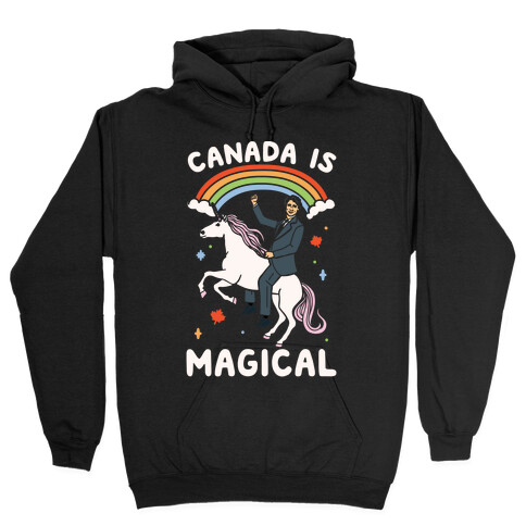 Canada Is Magical White Print  Hooded Sweatshirt