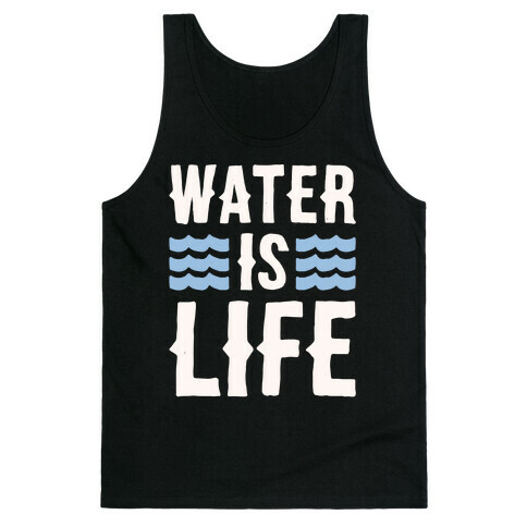 Water Is Life White Print Tank Top