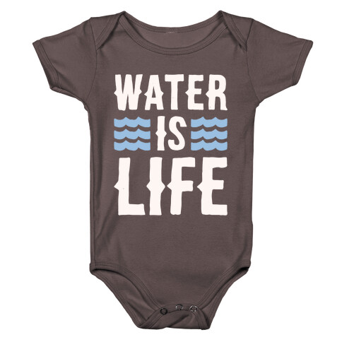 Water Is Life White Print Baby One-Piece