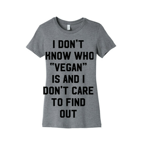 I Don't Know Who Vegan Is Womens T-Shirt