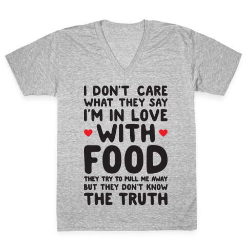 Bleeding Love For Food V-Neck Tee Shirt