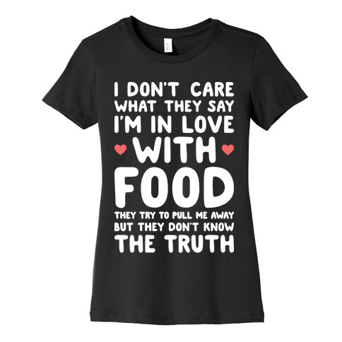 Bleeding Love For Food Womens T-Shirt