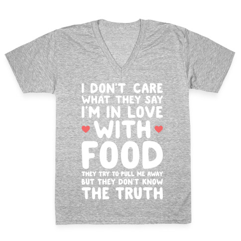 Bleeding Love For Food V-Neck Tee Shirt